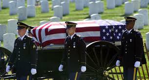 Caisson honoring deceased at Arlington National Cemetery